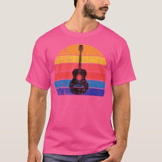Retro Vintage Acoustic Guitar Player Tee Gift