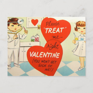 Retro Vintage add message Nurse Doctor postcard