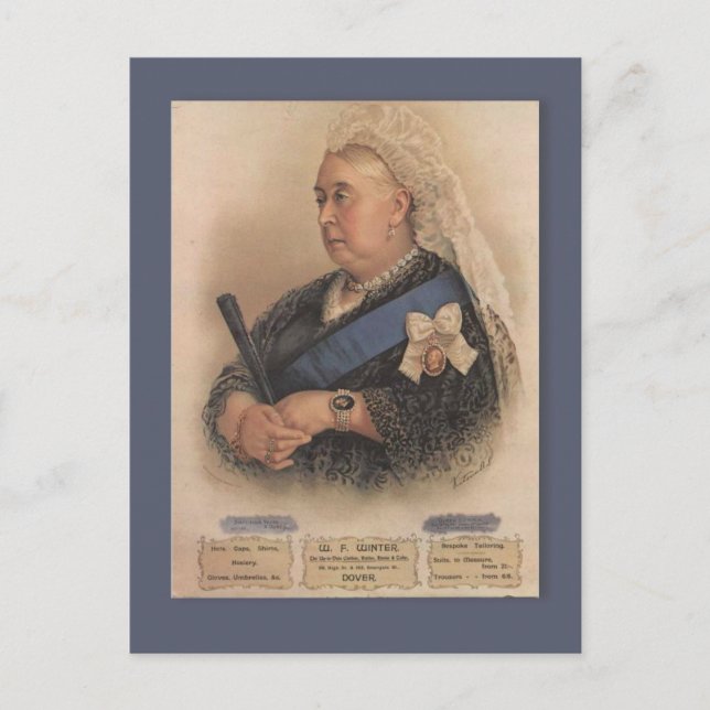 Retro vintage advertising, Queen Victoria Postcard (Front)