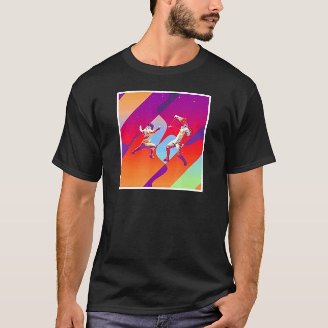 Retro Vintage Aesthetic Fencing T-Shirt (Front)