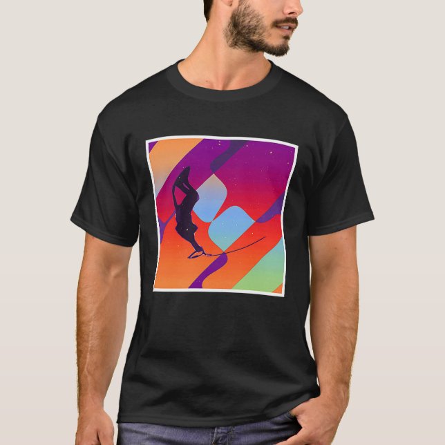 Retro Vintage Aesthetic Wakeboard T-Shirt (Front)
