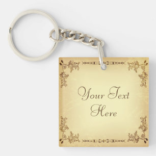 Retro Vintage Aged Paper Keychain