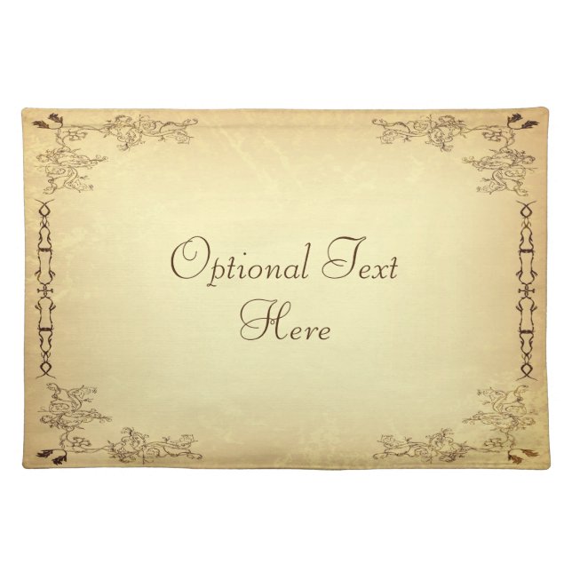 Retro Vintage Aged Paper Placemat (Front)