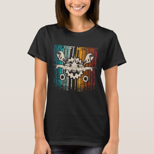 Retro Vintage aircraft mechanic T_Shirt