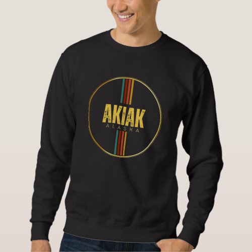 Retro vintage akiak city alaska state 70s groovy  sweatshirt
