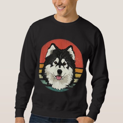 Retro Vintage Alaskan Malamute Dog Breed Lover Sweatshirt