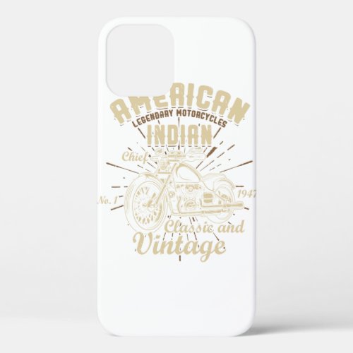 Retro Vintage American Motorcycle Indian For Old B iPhone 12 Case