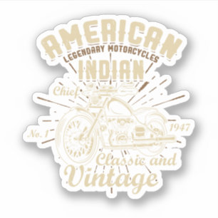 Retro Vintage American Motorcycle Indian For Old B Sticker