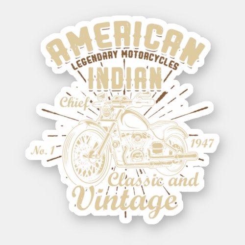 Retro Vintage American Motorcycle Indian For Old B Sticker