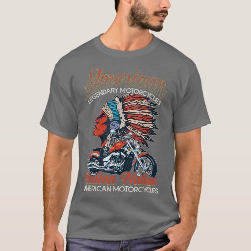 Retro Vintage American Motorcycle Indian For Old B T_Shirt