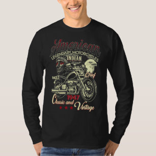 Retro Vintage American Motorcycle Indian For Old B T-Shirt