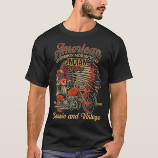 Retro Vintage American Motorcycle Indian for Old B T-Shirt