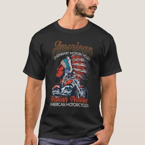 Retro Vintage American Motorcycle Indian For Old B T_Shirt