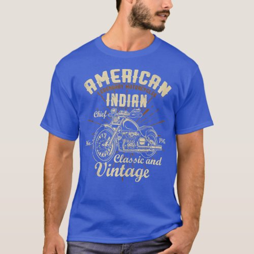 Retro Vintage American Motorcycle Indian for Old B T_Shirt