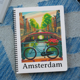 Retro Vintage Amsterdam Holland Canal City Travel Notebook