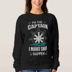 Retro Vintage Anchor Sailboat Sailing Boating Capt Sweatshirt