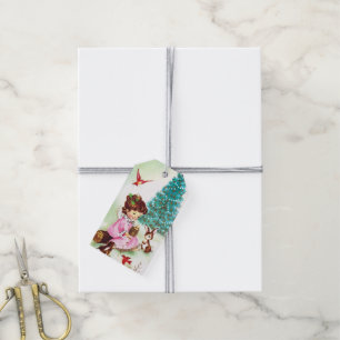 Retro Vintage Angel party add name tag