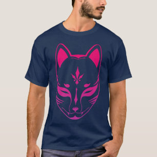 retro vintage anime kitsune mask, japanese fox  (7 T-Shirt