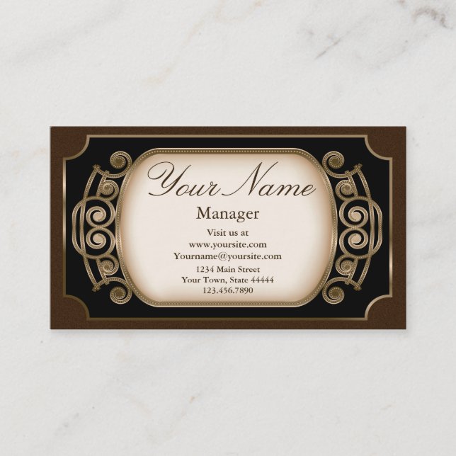 Retro Vintage Antique Business Card (Front)