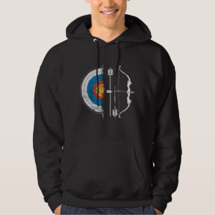 Retro Vintage Archery Target Bow and Arrow Archer  Hoodie