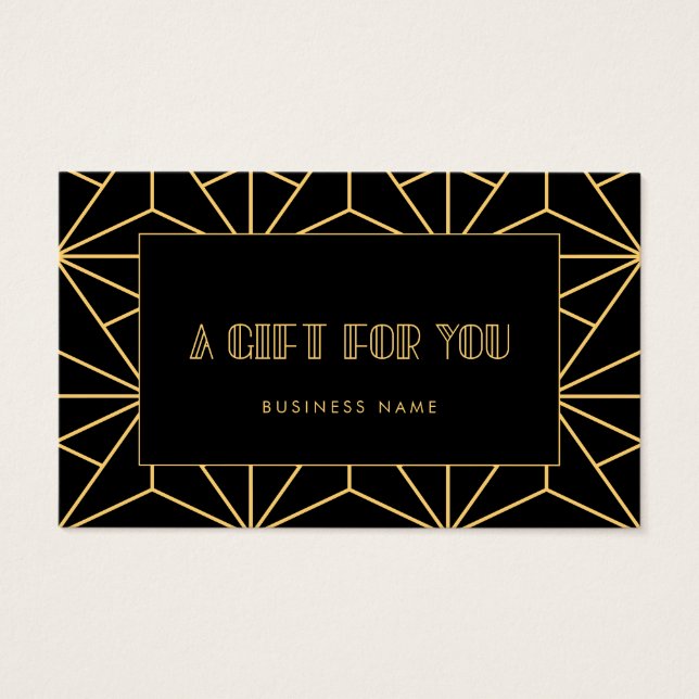 Retro vintage art deco gift certificate (Front)