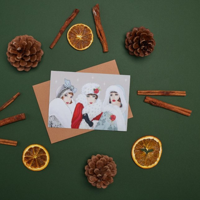 Retro vintage art deco ladies Christmas Holiday (Creator Uploaded)