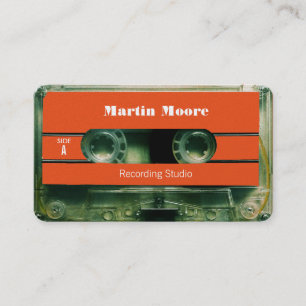 Retro vintage audio style cassette cover business card
