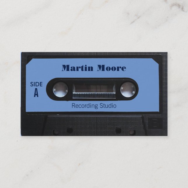 Retro vintage audio style cassette cover business card (Front)