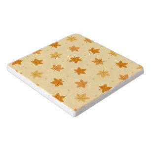 Retro vintage autumn leaves pattern trivet