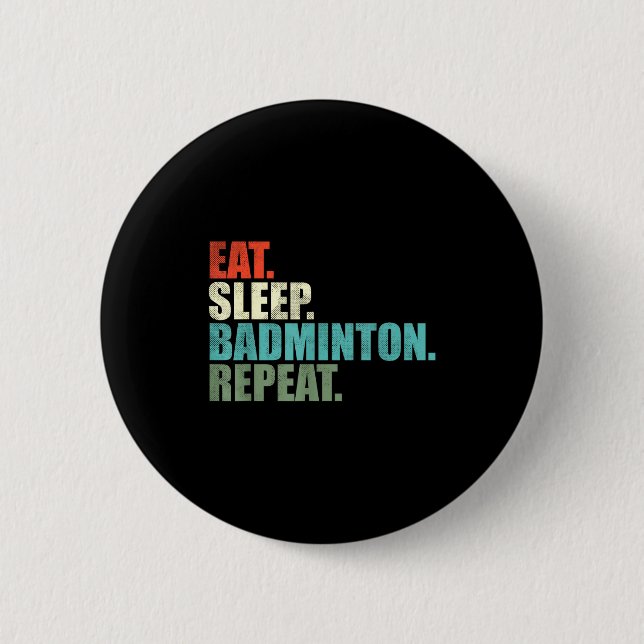 Retro Vintage Badminton Player  Button (Front)