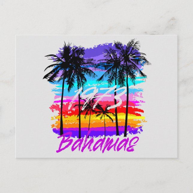 Retro Vintage Bahamas Postcard Vacation Cruise (Front)