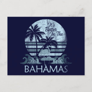 Retro Vintage Bahamas Postcard Vacation Cruise