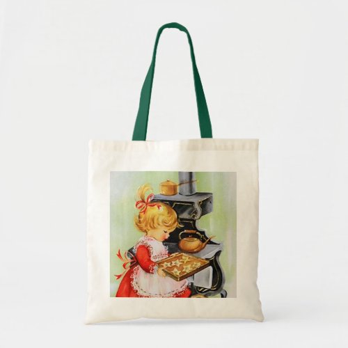 retro vintage baking girl Holiday Tote Bag