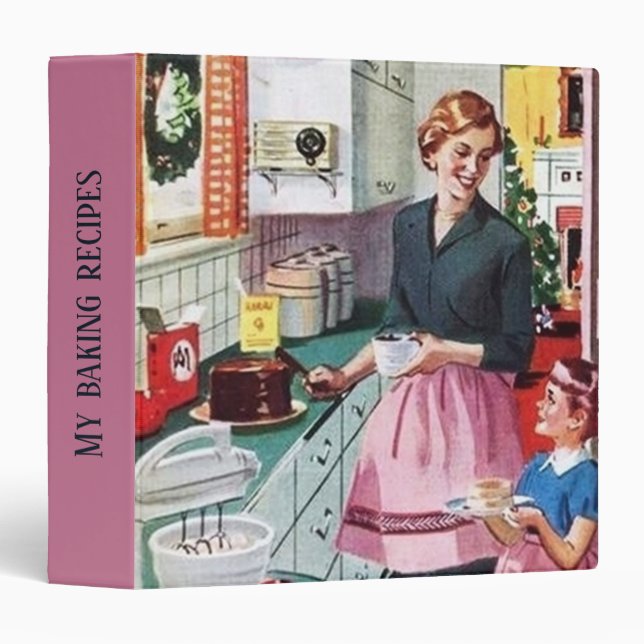 retro vintage baking recipes 3 ring binder (Front/Spine)
