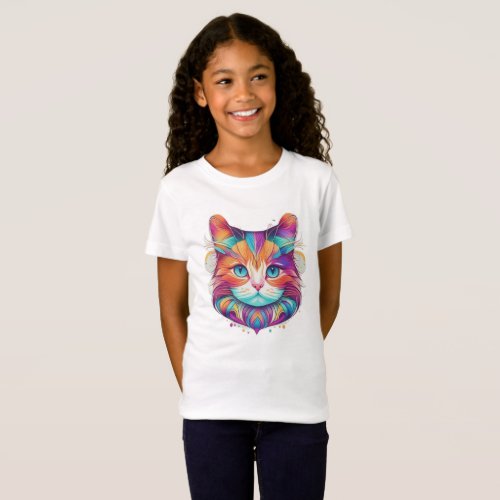 Retro Vintage Bali T_Shirt for Girl _ Cat Retro