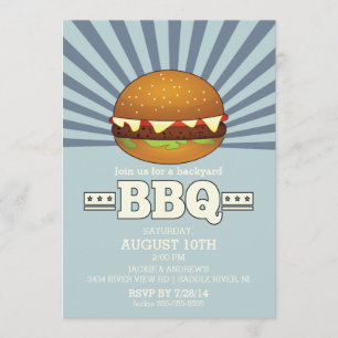 Retro Vintage Barbecue Party Invitation