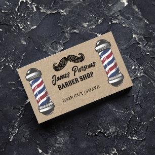 Retro Vintage Barbershop Hair Stylist Barber Shop Business Card