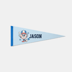 Retro Vintage Baseball Personalized Pennant Flag