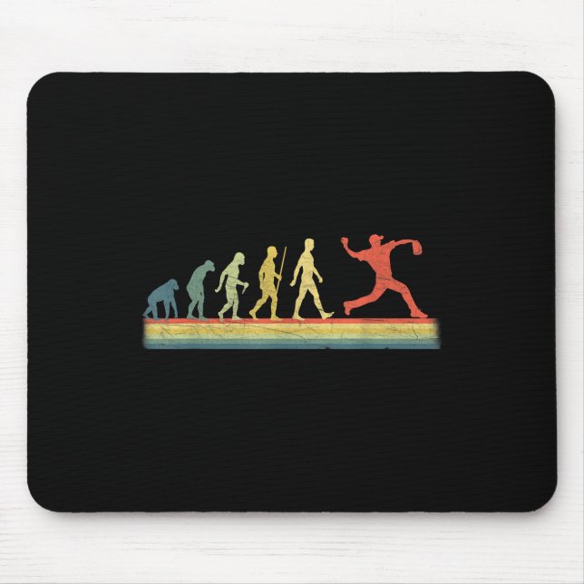 Retro Vintage Baseball Player Evolution Lover  Mouse Pad (Front)