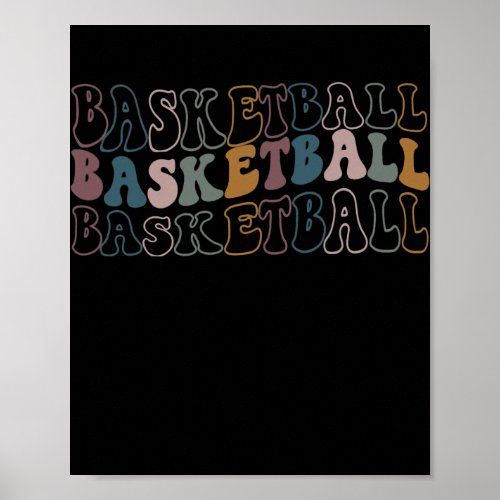 Retro Vintage Basketball Game Day Vibes Mothers Poster