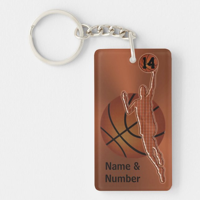 Retro Vintage Basketball Keychains Personalized (Front)