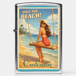 Retro Vintage Bathing Beauty Thunder_Cove  Zippo Lighter
