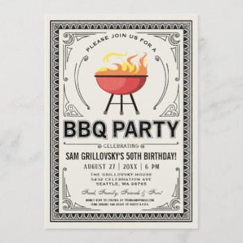 Retro Vintage Bbq Party Invitations by Anything_Goes at Zazzle