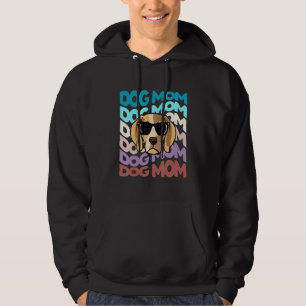 Retro Vintage Beagle Dog Mom Cool Sunglasses Hoodie