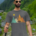 Retro Vintage Bear in Woods Mountains T-Shirt<br><div class="desc">This design was created though digital art. You may change the style of this shirt by choosing More > under the style option. It may be personalized by clicking the customize button and changing the color, adding a name, initials or your favorite words. Contact me at colorflowcreations@gmail.com if you with...</div>