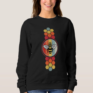 Retro Vintage Bee Honeycomb Beekeeper Beekeeping Sweatshirt