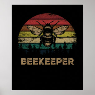 Retro Vintage Beekeeper Beekeeping Bee Gift Poster