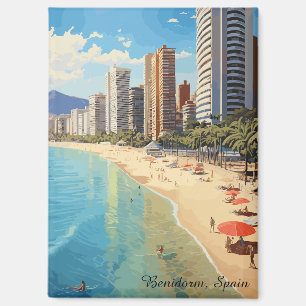 Retro Vintage Benidorm Spain Travel Mediterranean Magnet