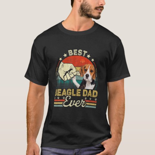 Retro Vintage Best Beagle Dad Ever Fathers Day T_Shirt