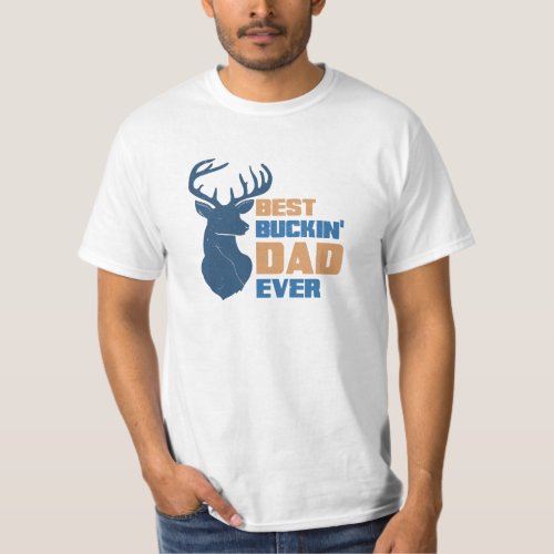 Retro vintage Best buckin dad ever blue deer T_Shirt